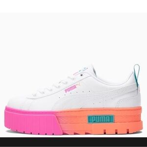 PUMA Mayze Daybreak "White/Pink" G​rade School Girls' Shoes